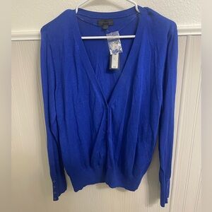 Worthington women’s size XL royal blue cardigan button v neck sweater NWT